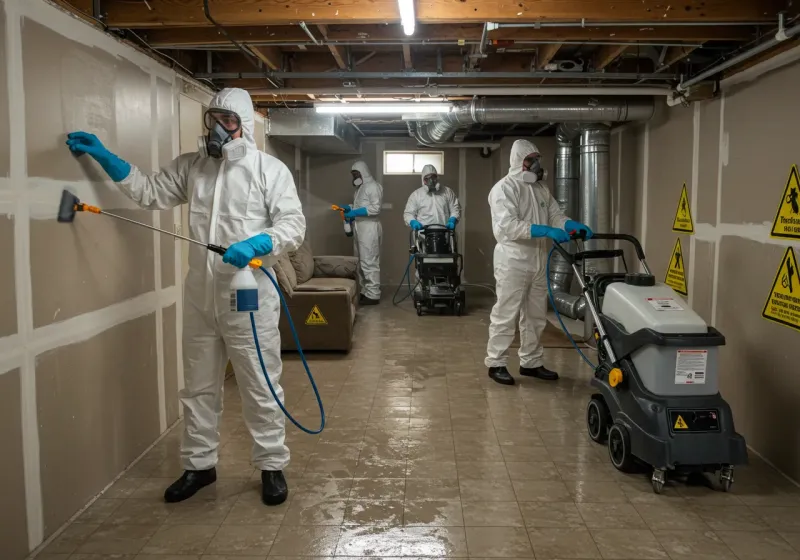 Basement Moisture Removal and Structural Drying process in Bon Air, VA